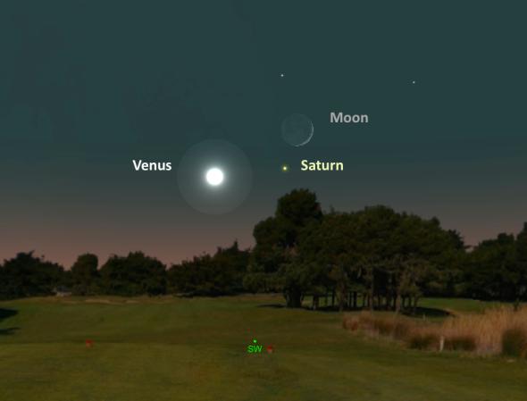Венера и Сатурн ще блестят близо до сърповидната луна на 2 ноември