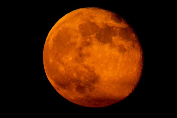 Супер луна се надвесва над хоризонта в нощното небе. Супер луната, която ще се издигне на 14 ноември ще бъде най-голямата видяна от 1948 година насам. 