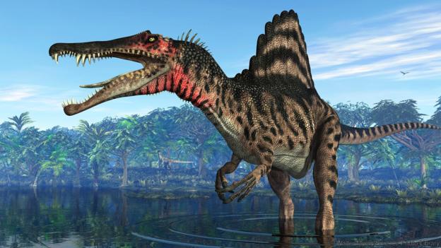Спинозавърът е единственият познат воден динозавър. Credit: Walter Myers/Science Photo Library