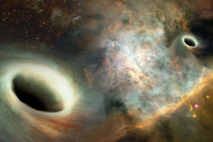 Черни дупки, обикалящи в орбита една около друга, вероятно са притиснати в една от най-стегнатите прегръдки във Вселената
