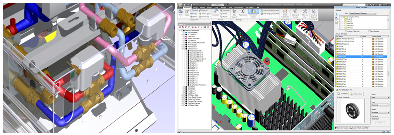 Фиг. 12 Проектиране на тръбни и електроинсталации с Autodesk Inventor