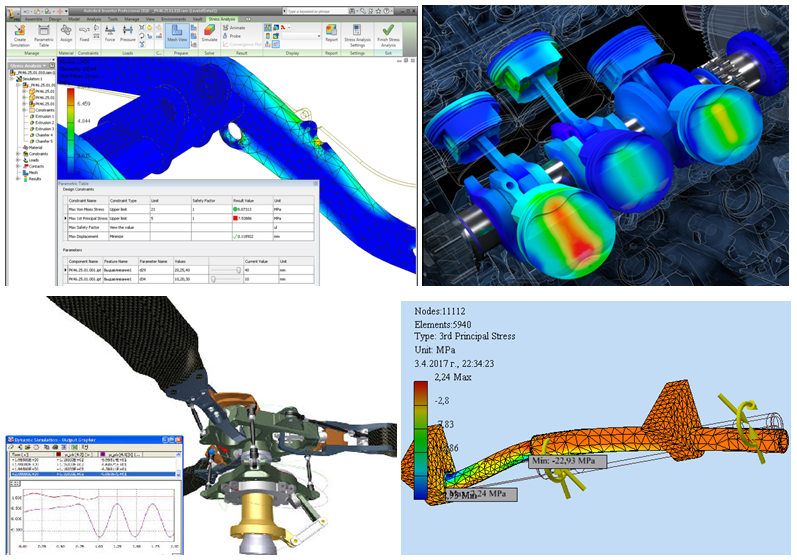 Фиг. 6 Силови и динамични симулации с Autodesk Inventor
