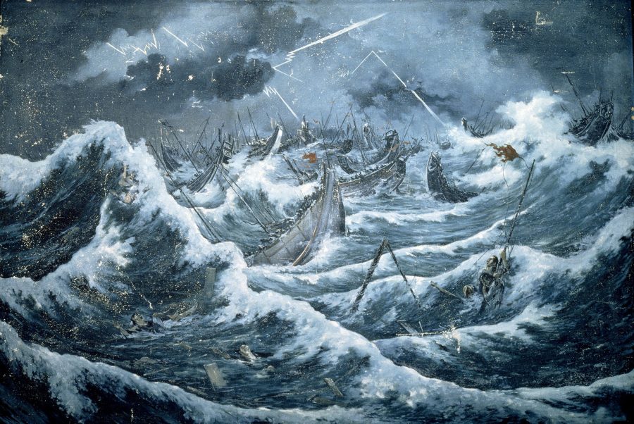 Фигура. 23. Божественият вятър Камикадзе потопява монголския флот.